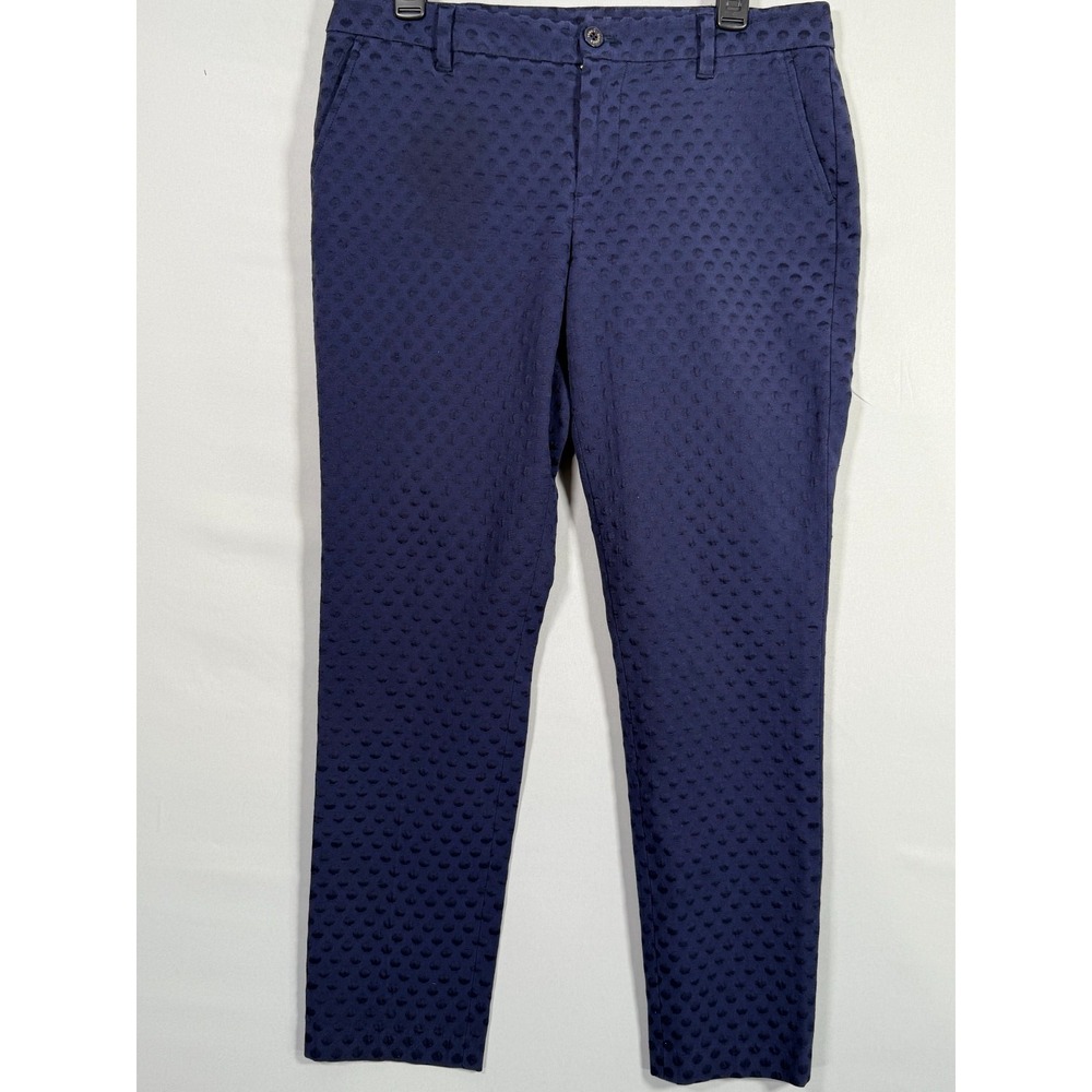 Tommy Hilfiger Women's Pants‎ 8 34x28 in Blue Textured Taper Ankle Logo Comfort